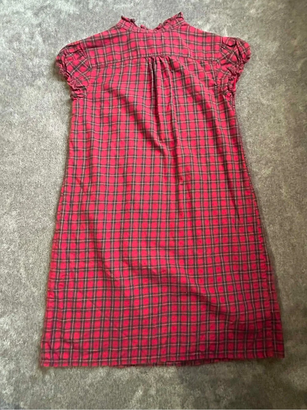 Vintage Ralph Lauren Girl’s Tartan Plaid Dress Ruffle Trim Cottagecore Farm Sz M